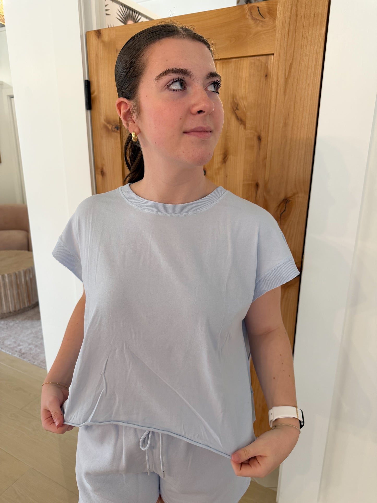 Open Back Tee, Halogen Blue