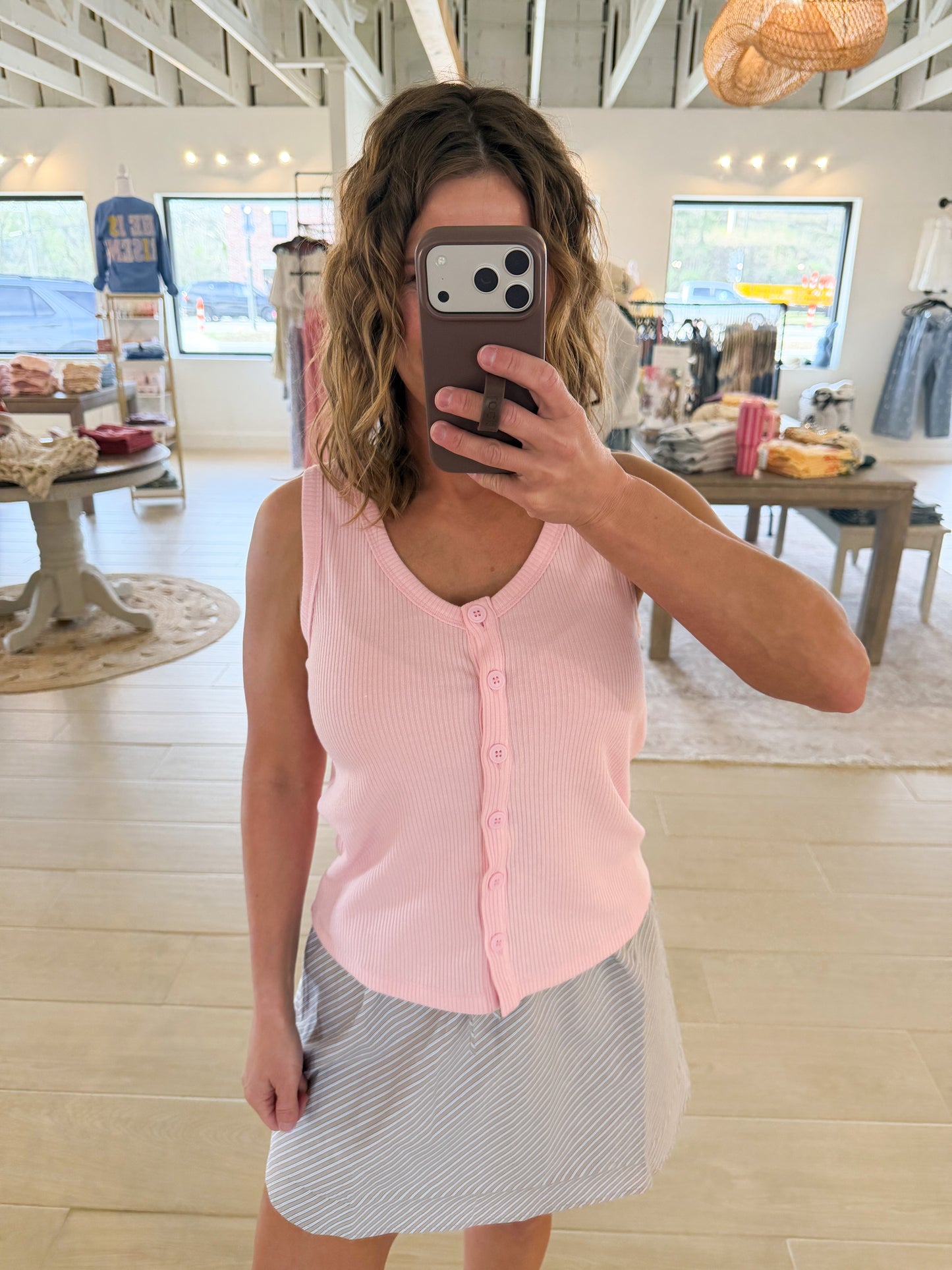 Button Up Ribbed Tank, Ballet