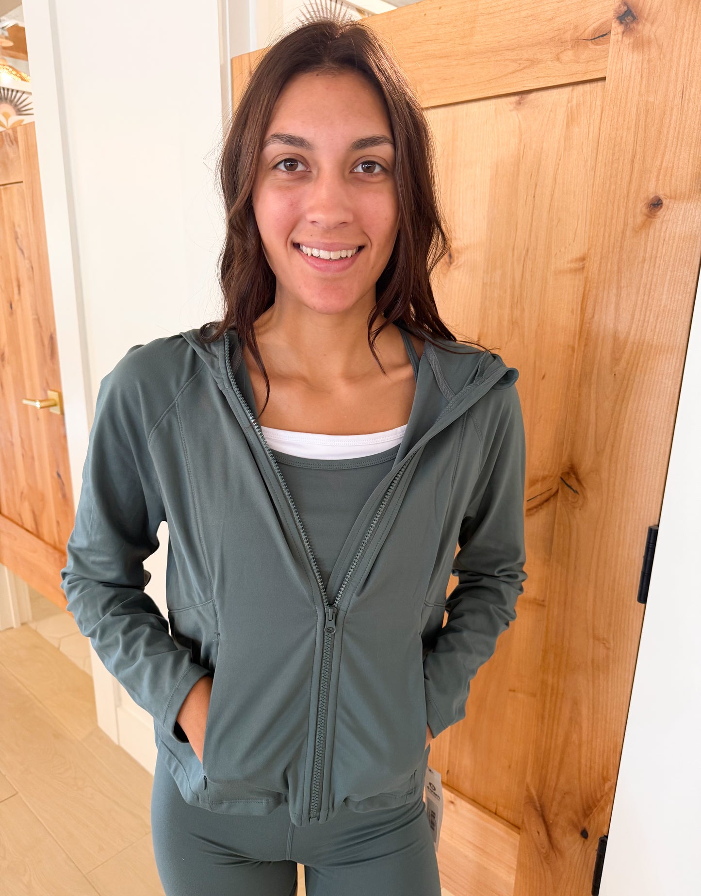 Venice Zip-Up Hooded Jacket, Eucalyptus
