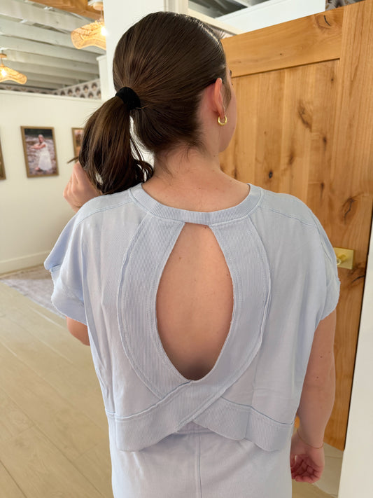 Open Back Tee, Halogen Blue