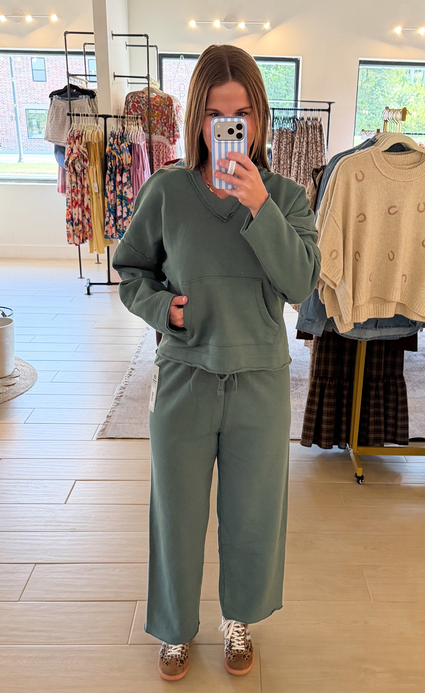 Malibu Air Cotton Hoodie, Eldergreen