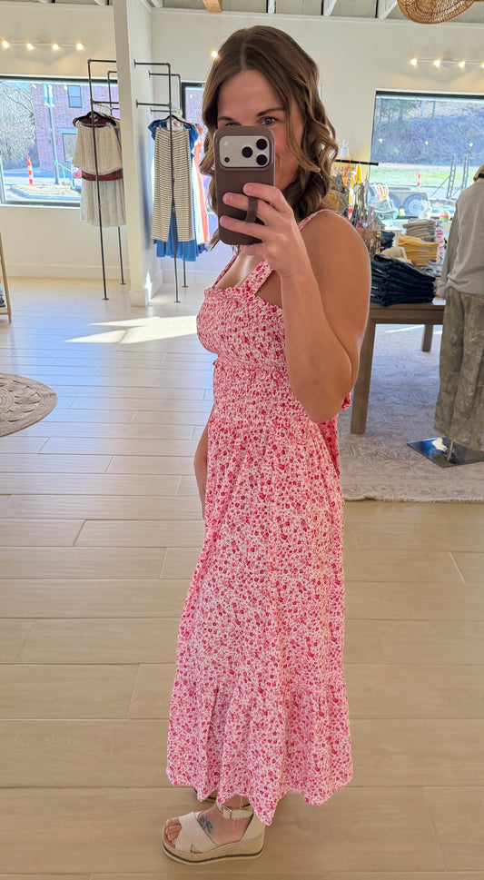 Floral Smocked Midi Dress