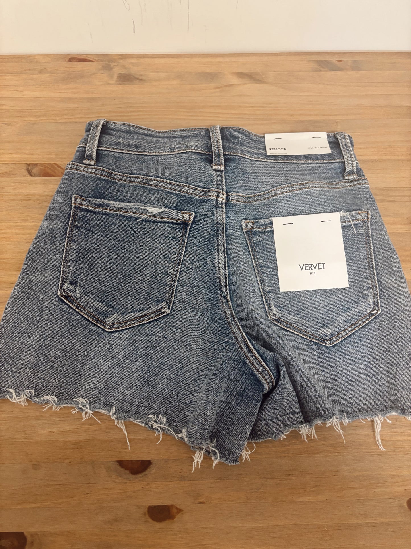 Vervet High Rise A Line Denim Shorts