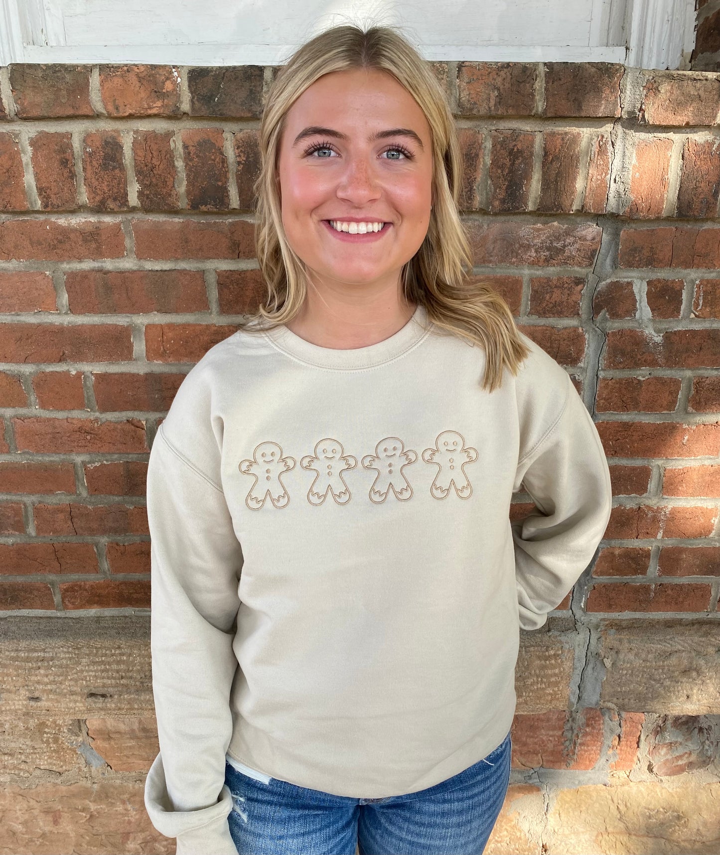 Gingerbread Embroidered Sweatshirt