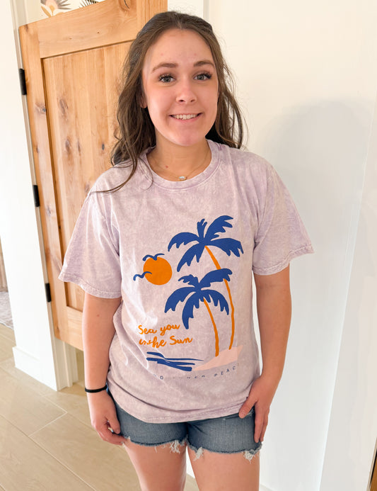 Palm Tree Tie Dye Graphic Tee