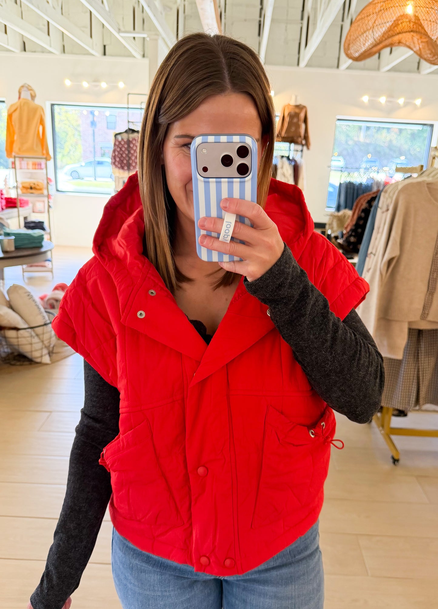 Quilted Hooded Puffer Vest, Multiple