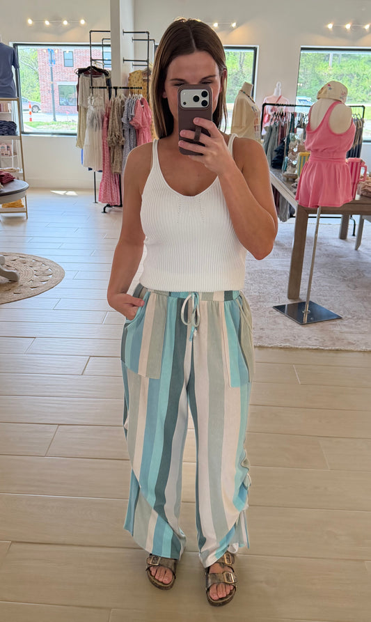 Seaside Stroll Pants, Jade Multi