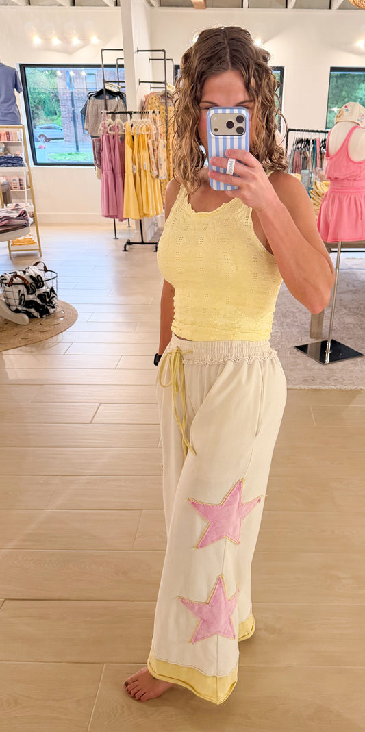 Star Patch Wide Leg Lounge Pants