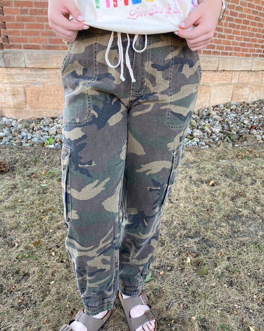 Camo Jogger Pants, Olive