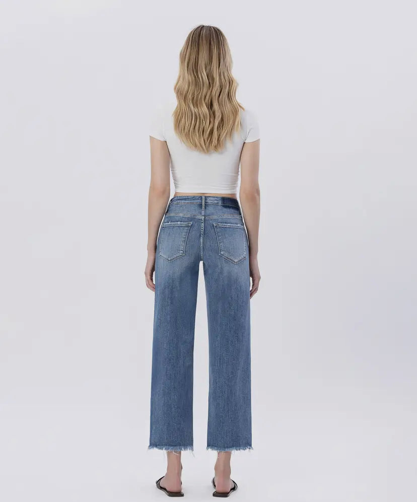 Lovervet High Rise Dad Slim Wide Jeans