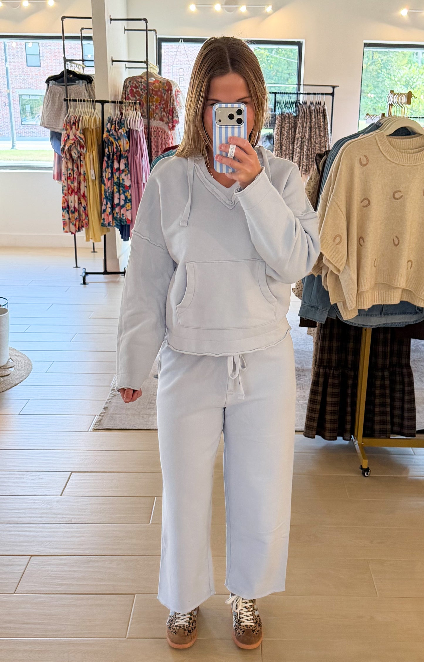 Malibu Air Cotton Hoodie, Halogen Blue