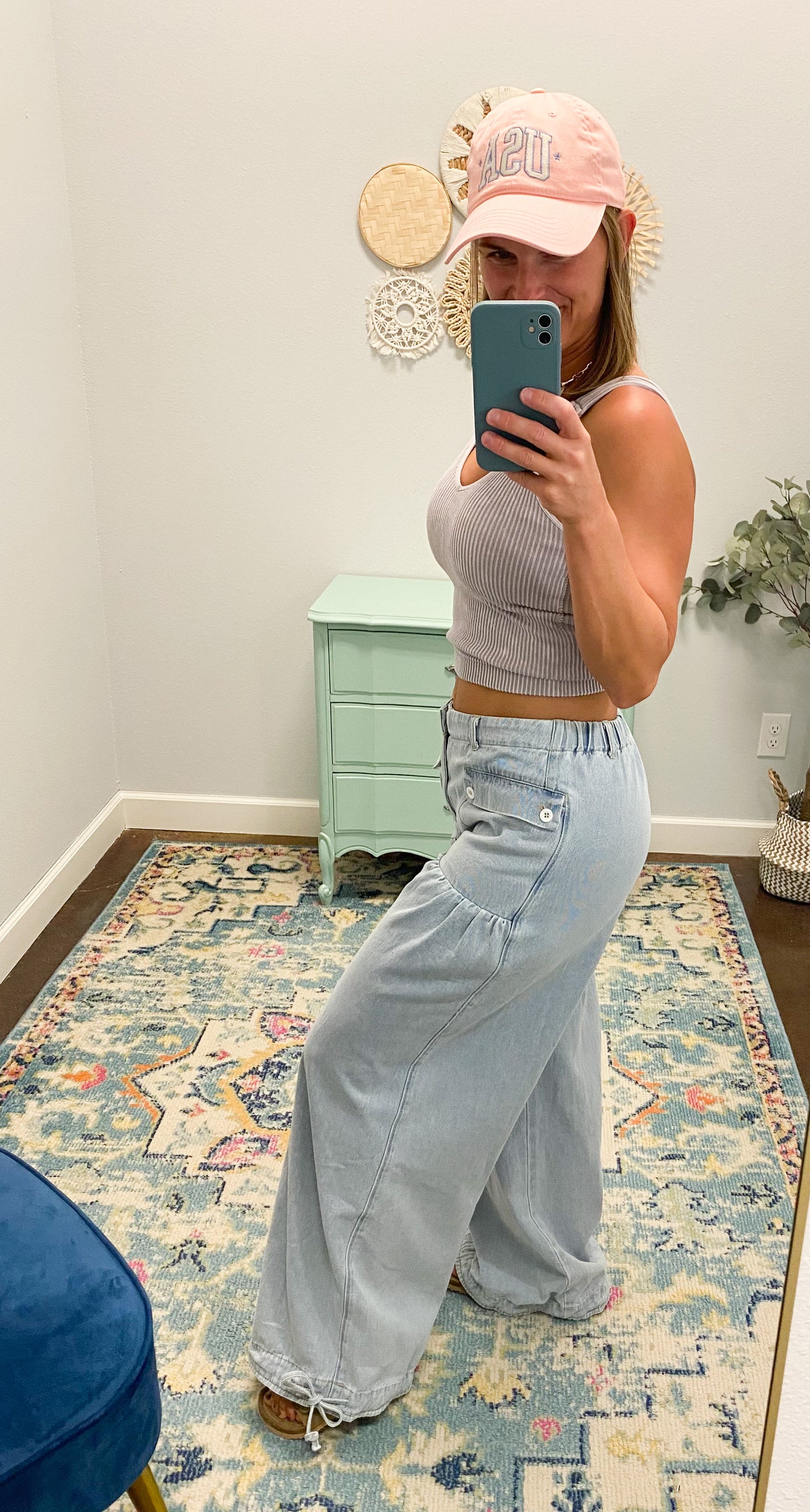 Coastal Cargo Jogger Wide Leg Denim