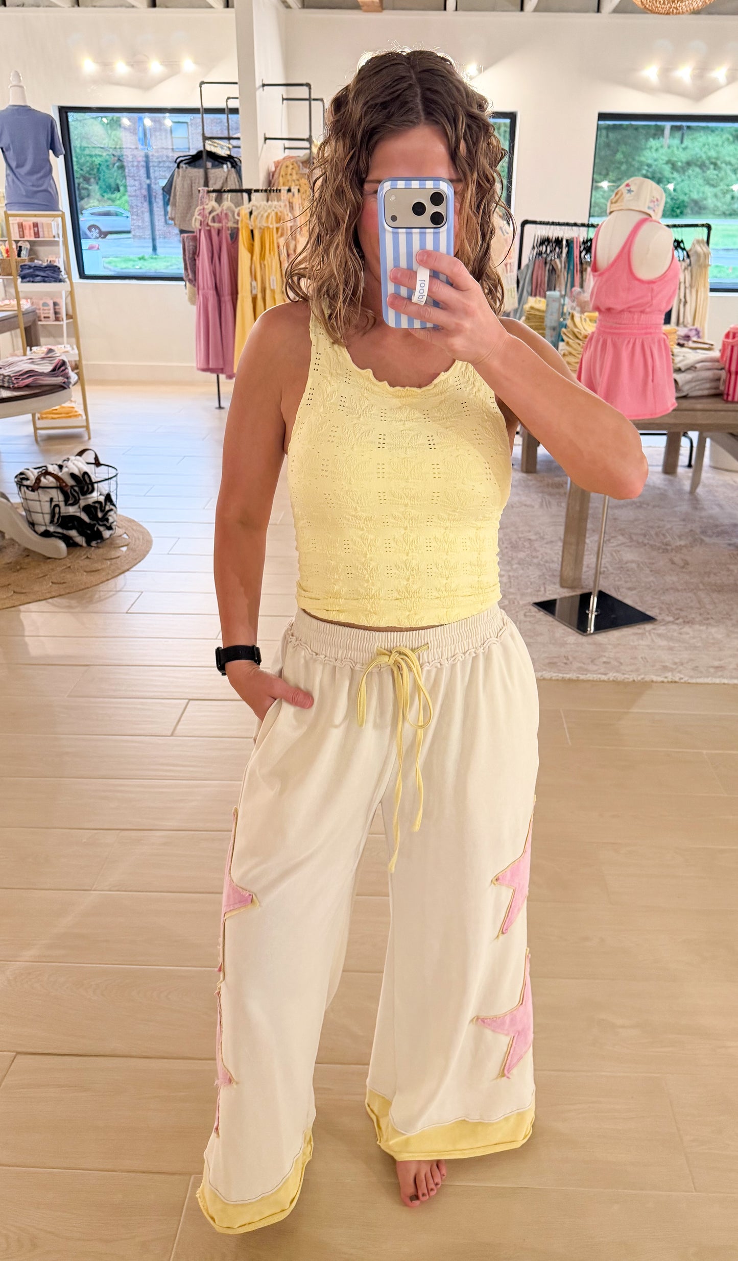 Star Patch Wide Leg Lounge Pants