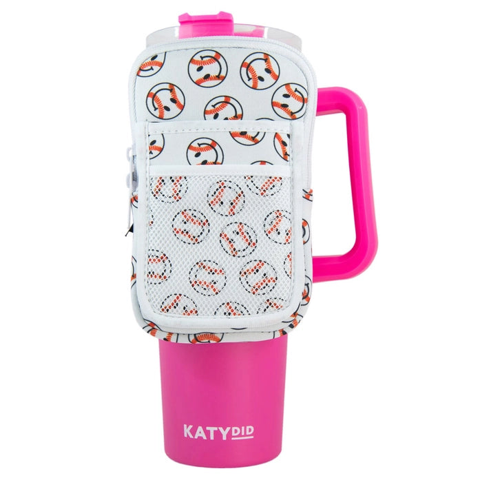 Baseball Happy Face Zipper Pouch Tumbler Fanny Pack