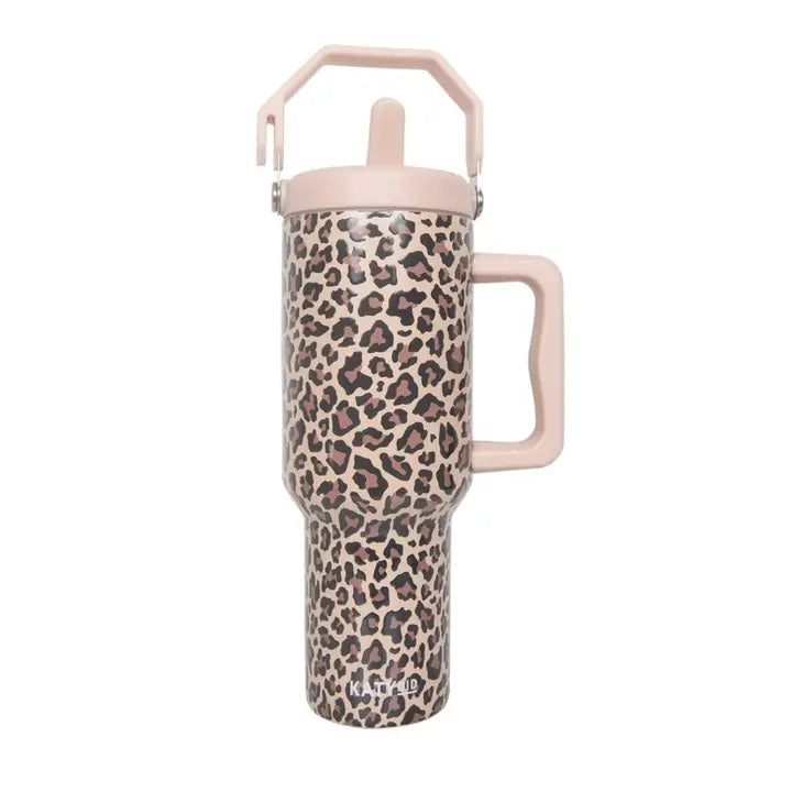 Brown Leopard Metal Tumbler