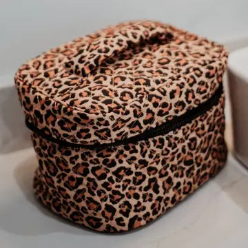 Brown Leopard Travel Cosmetic Bag