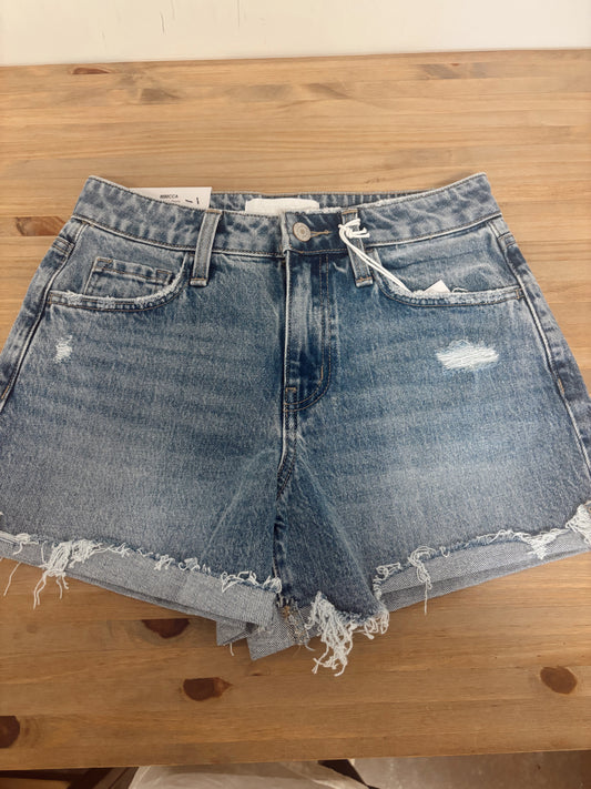 Vervet High Rise Cuffed Denim Shorts