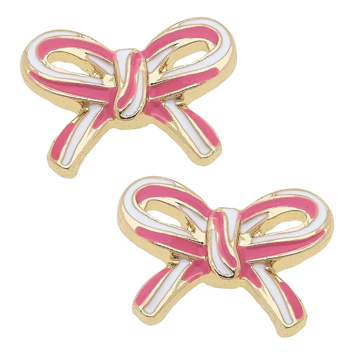 Candy Cane Bow Stud Earrings