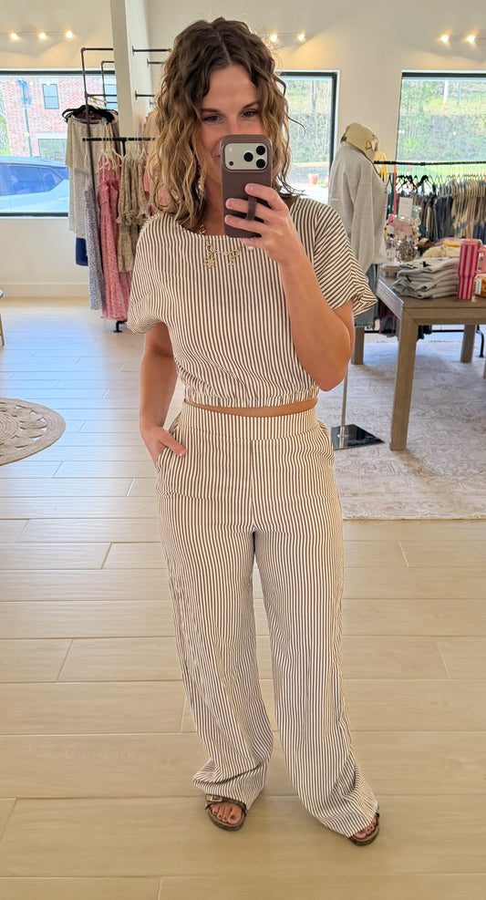 Coastal Stripe Set, Chocolate