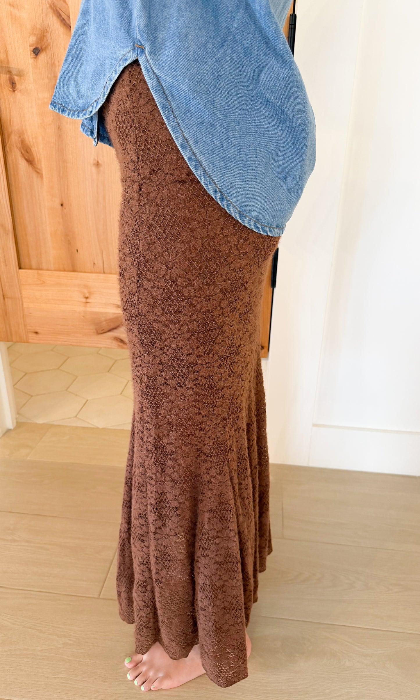 Cinnamon Lace Maxi Skirt