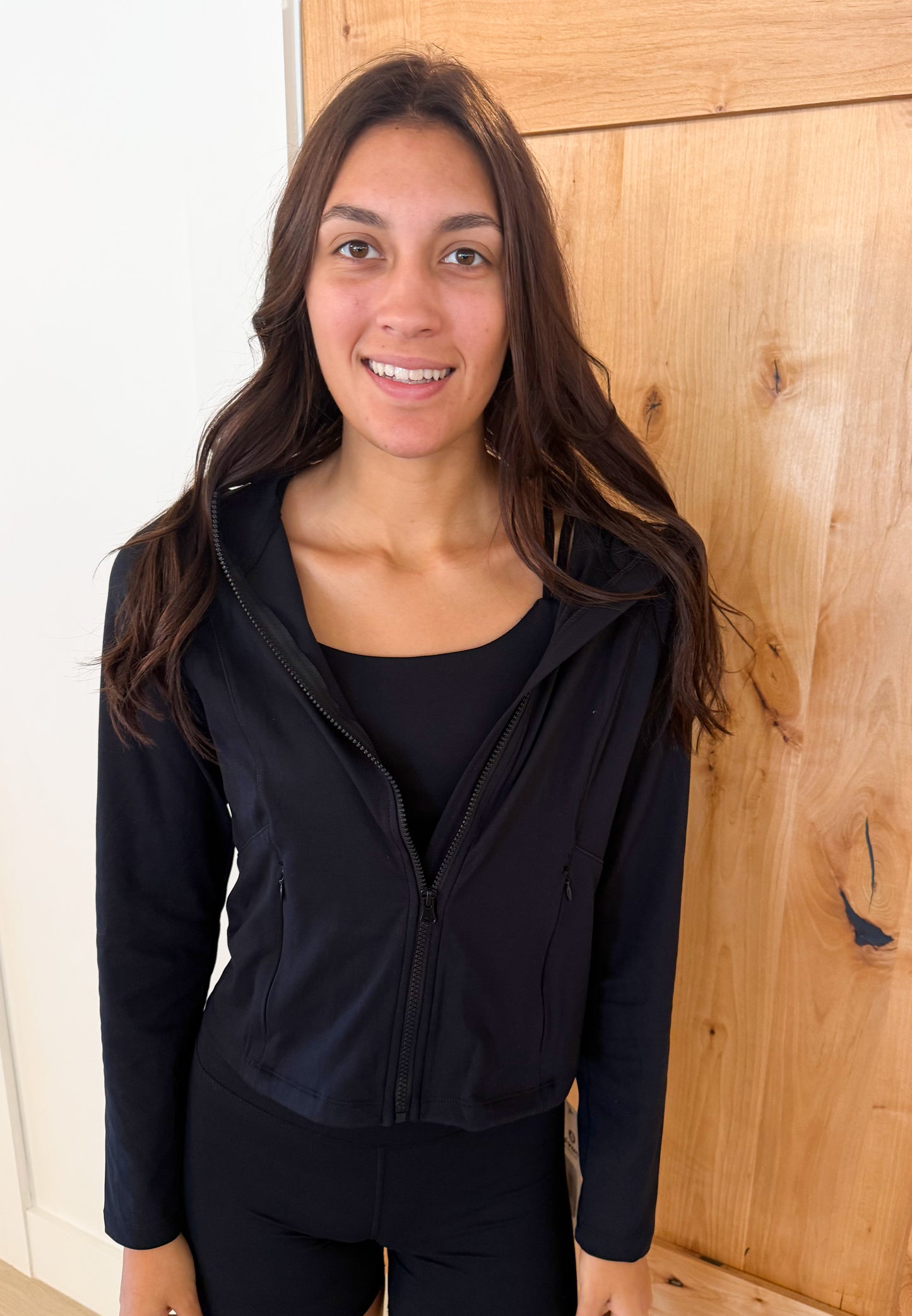 Venice Zip-Up Hooded Jacket, Black