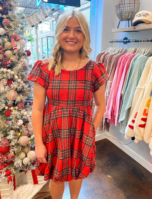 Plaid Bubble Dress
