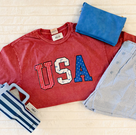 USA with Pattern Mineral Graphic
