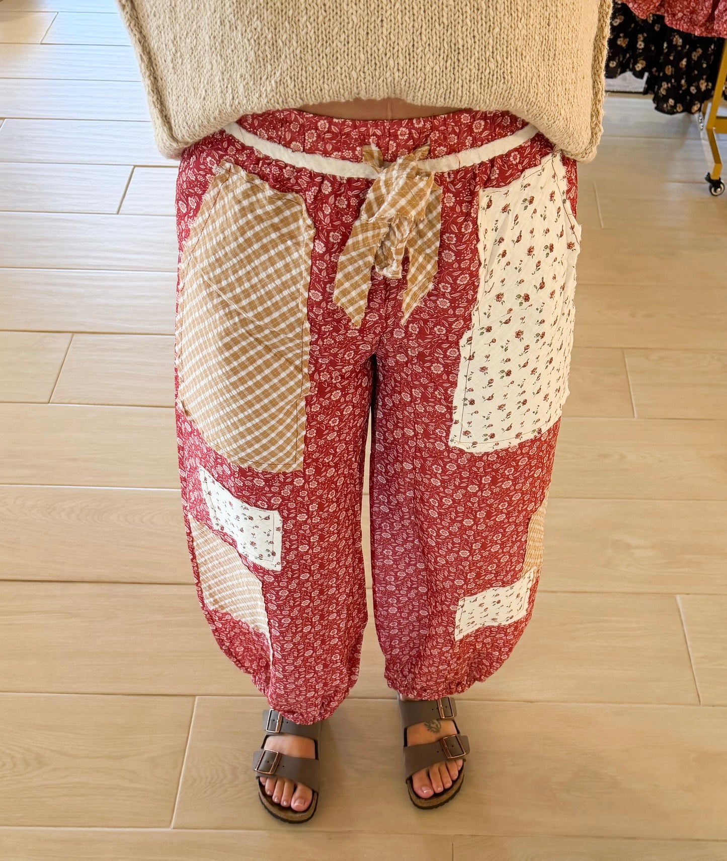 Floral Patchwork Printed Balloon Pants