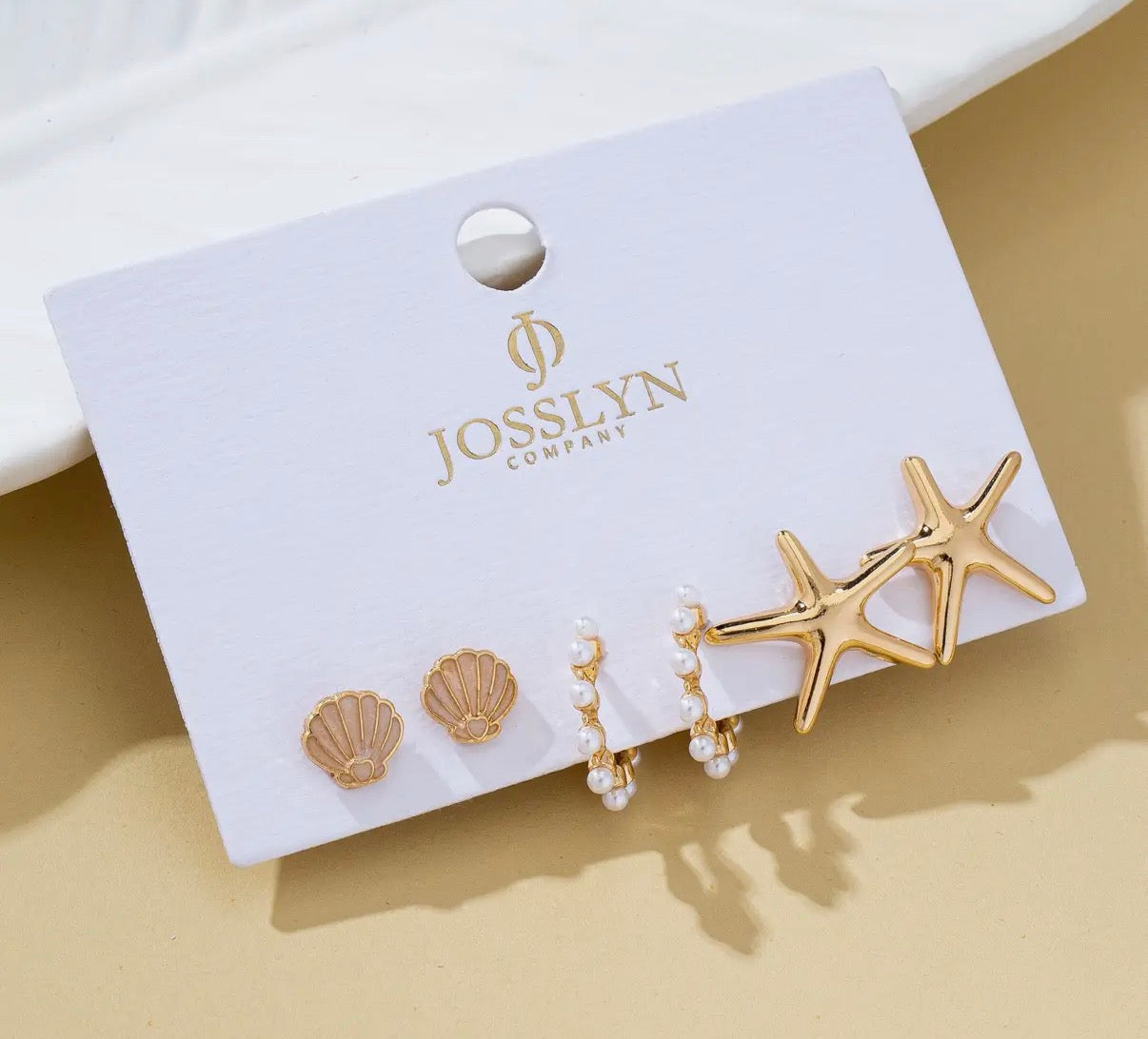 Nautical Shell Starfish Earring Set