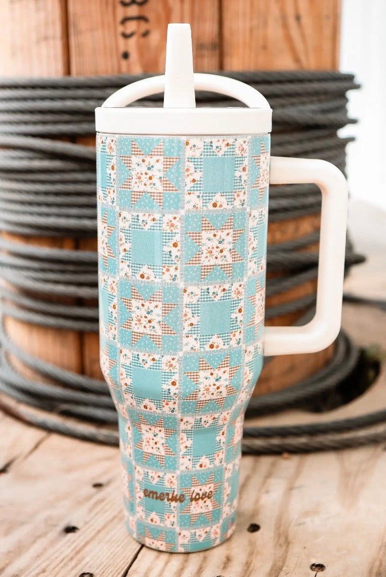 Barnquilt Blue 40oz Tumbler