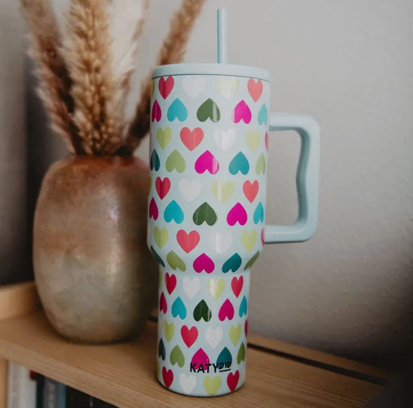 Multicolored Hearts Valentine's Day Tumbler