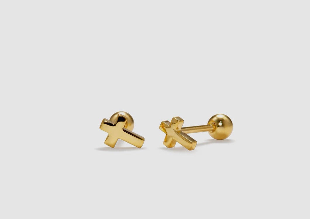Tiny Cross Stud Earrings