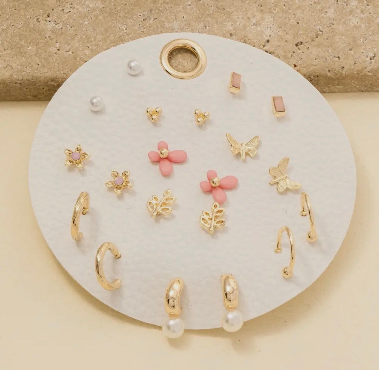 Assorted Butterfly Flower Stud Earring Set