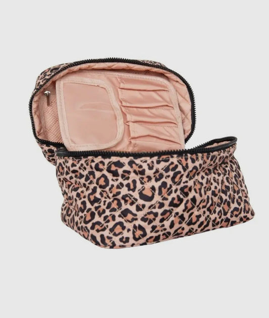 Brown Leopard Travel Cosmetic Bag