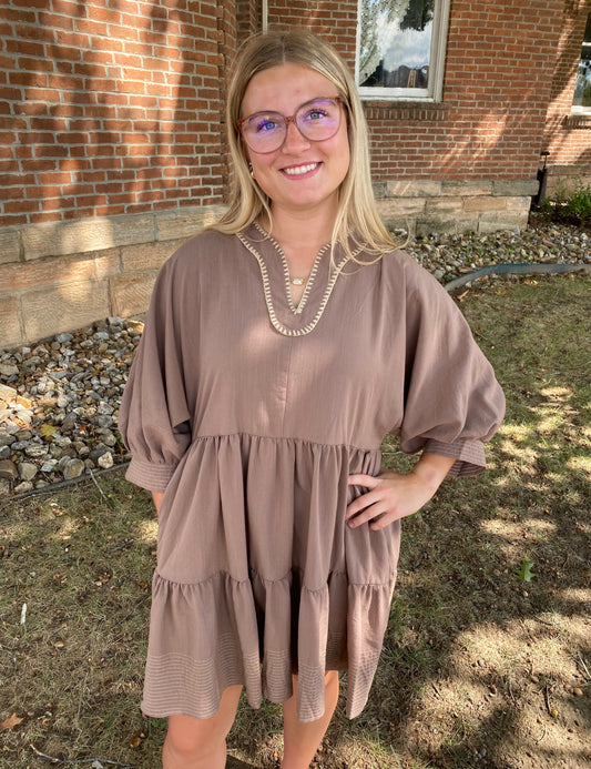 Mocha Meadow Dress