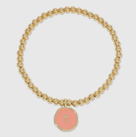 Tiny Cross Bracelet, Rose