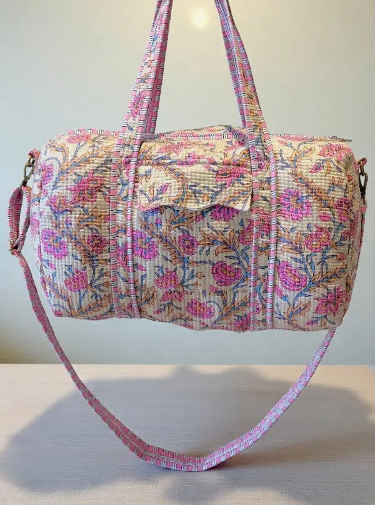 Birdie Pink Floral Duffel Bag