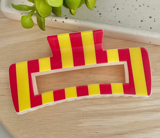Red/Yellow Strip Claw Clip