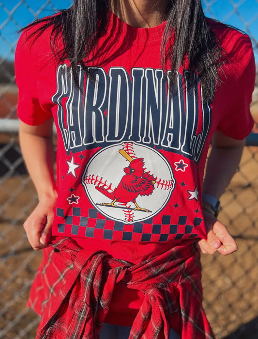 Cardinals Stars & Checks Tee