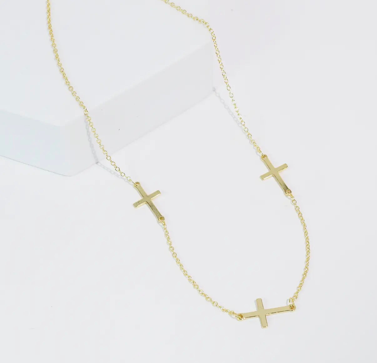 Divine Trio Cross Necklace