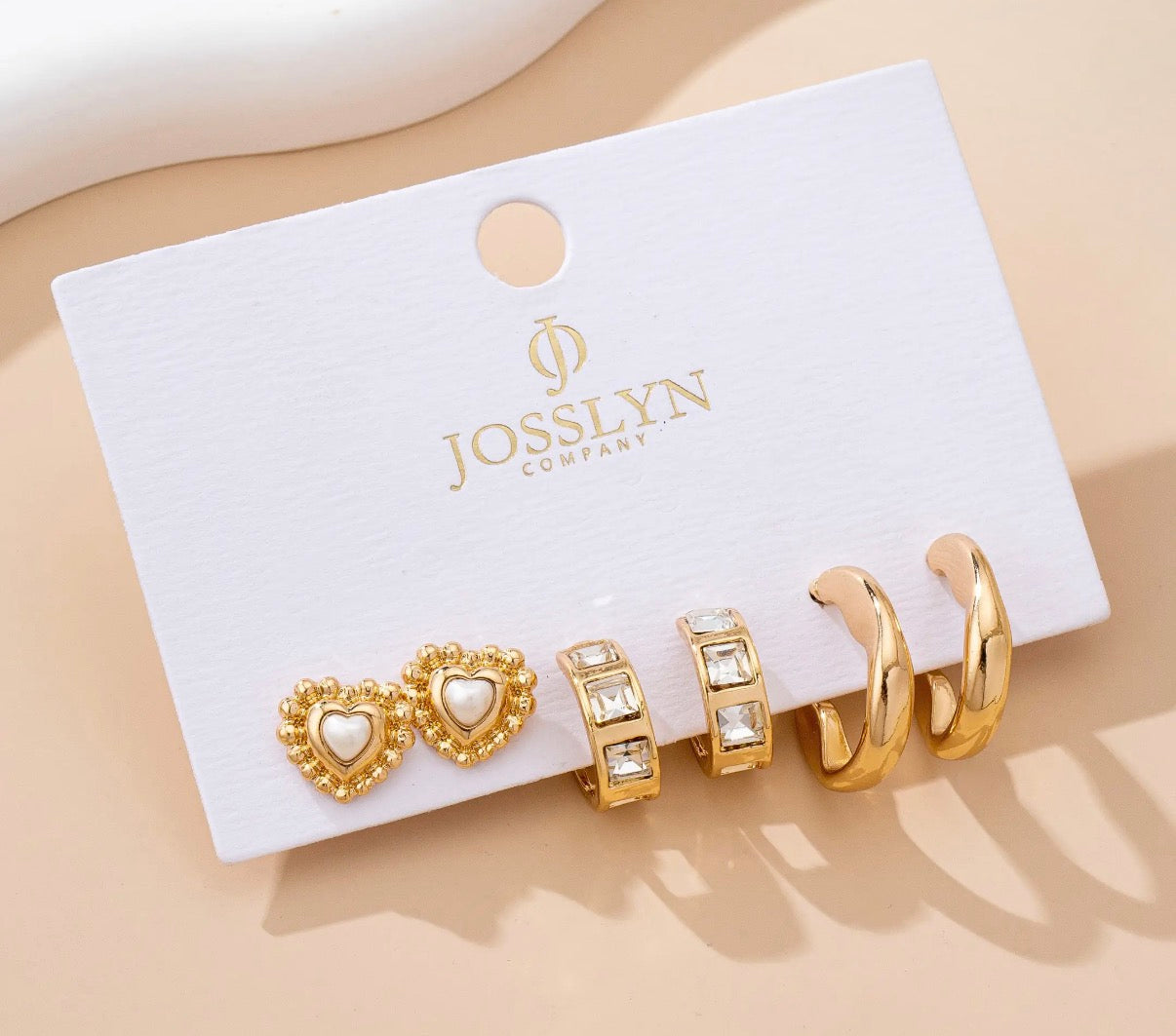 Heart of Gold Trio Earring Set