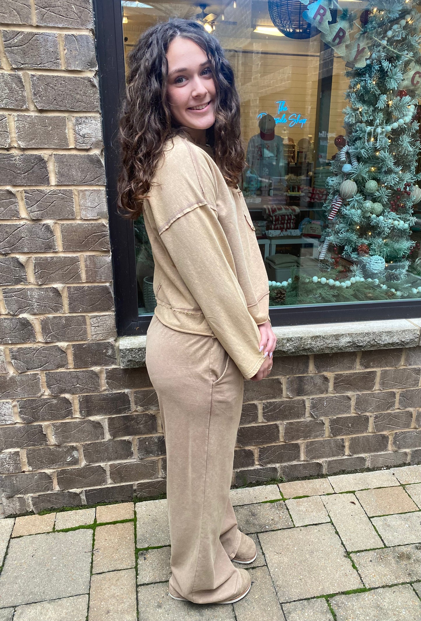 Mineral Wash Casual Set, Mocha