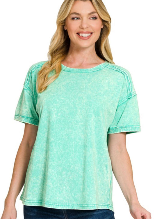 Acid Wash Tee, Mint