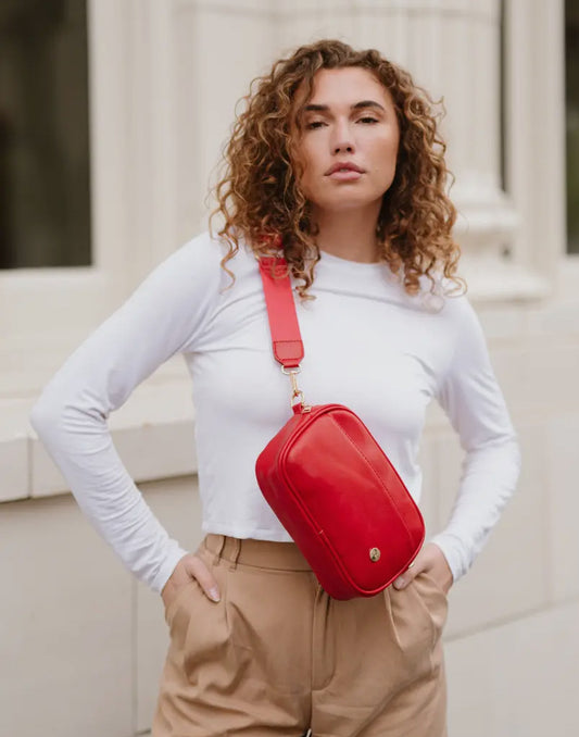 Frankie Convertible Crossbody, Red