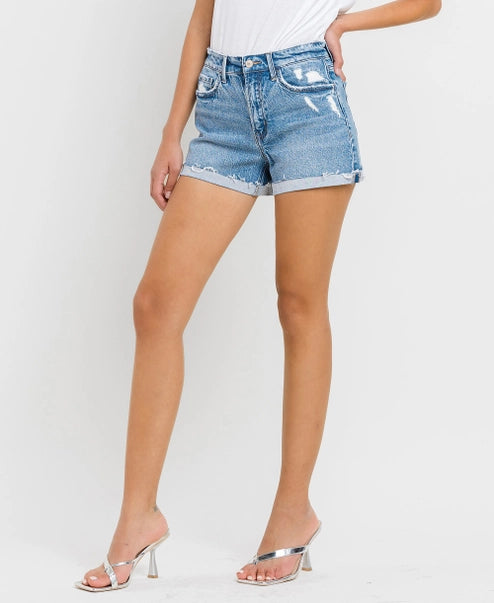 Vervet High Rise Cuffed A Line Shorts