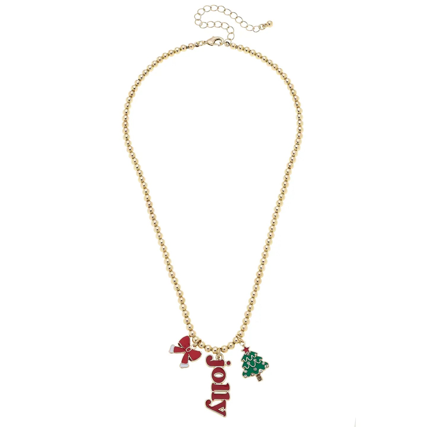 Holly Jolly Ball Bead Necklace