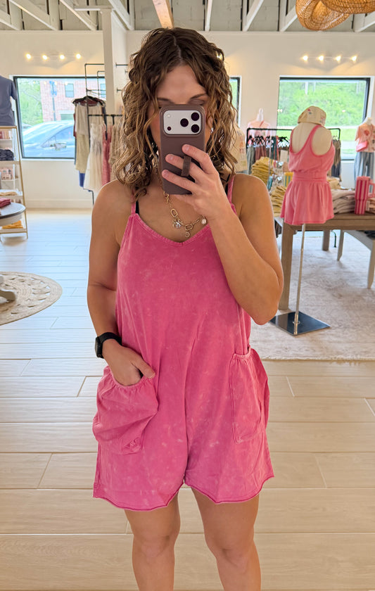 Chill Mode Romper, Pink