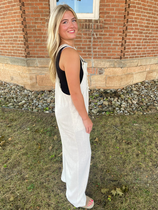 Crochet and Floral Overalls