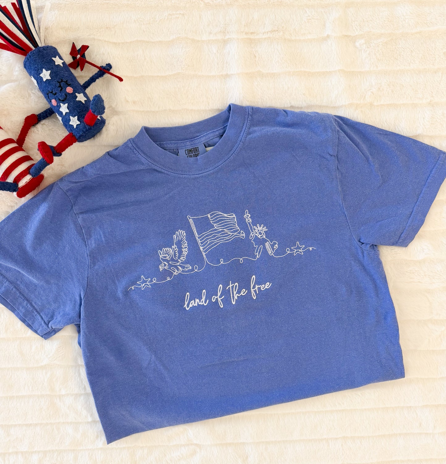 Lady Liberty Embroidered Tee