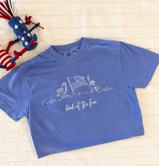 Lady Liberty Embroidered Tee